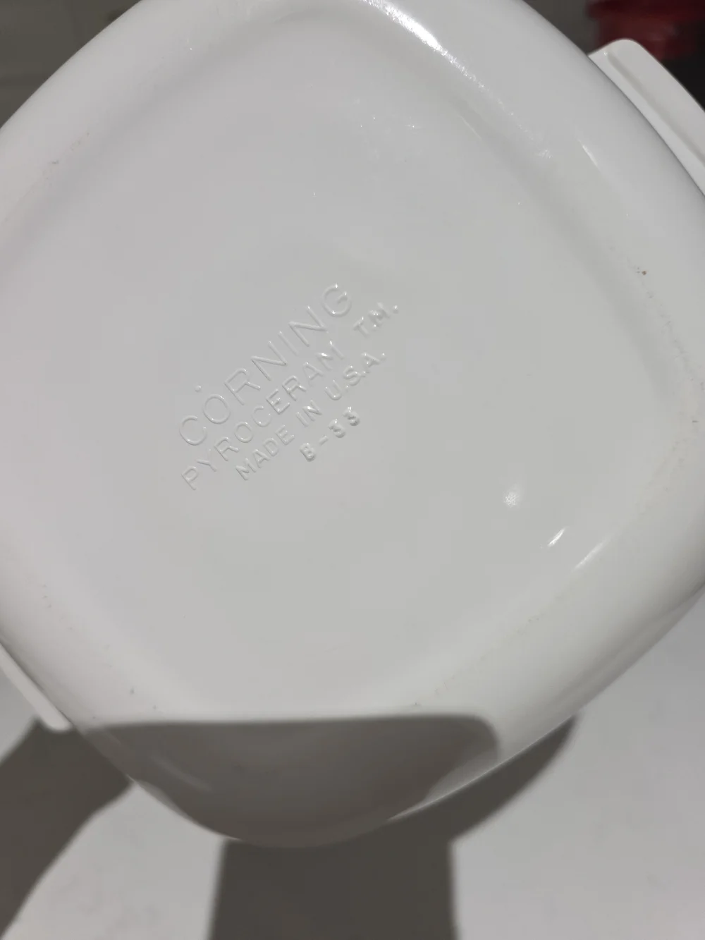 Corelle-Style White Casserole Dish with Blue Floral Pattern B-13 No Lid